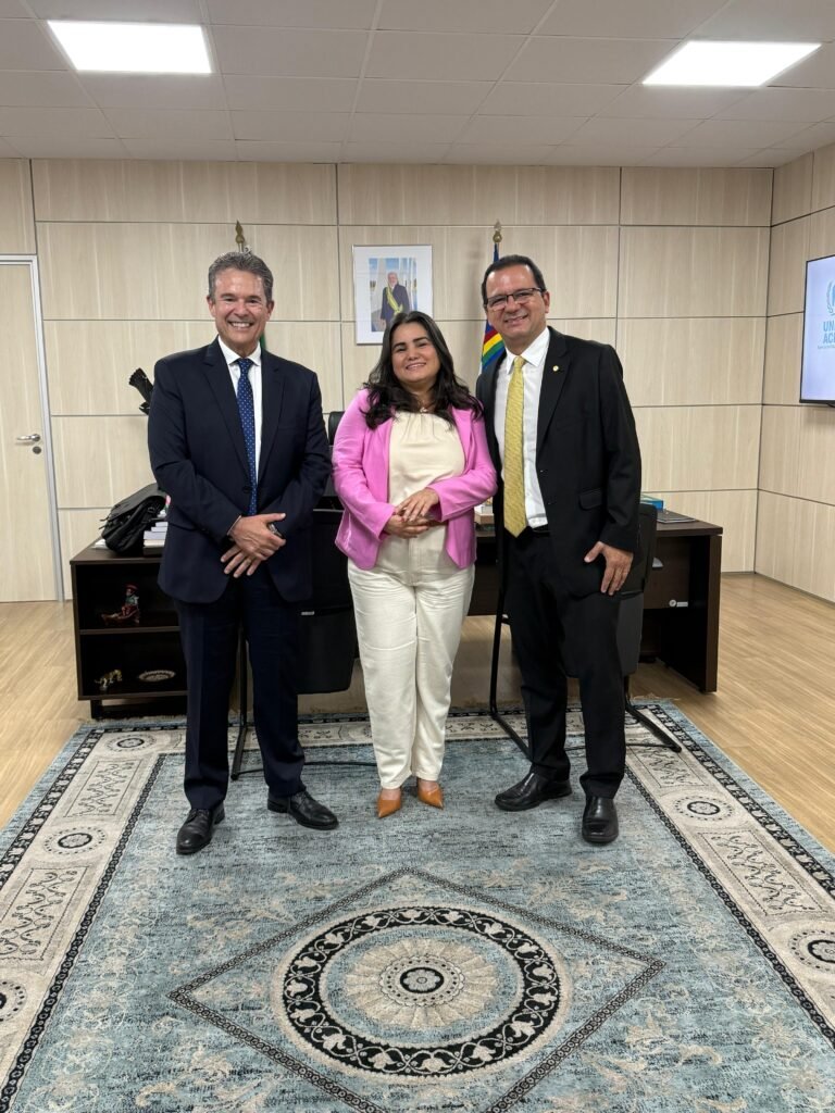 Reunião em Brasília com o ministro da pesca André de Paula e o deputado Júnior Ferrari